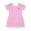 Pink Vertical Stripe T-Shirt Dress