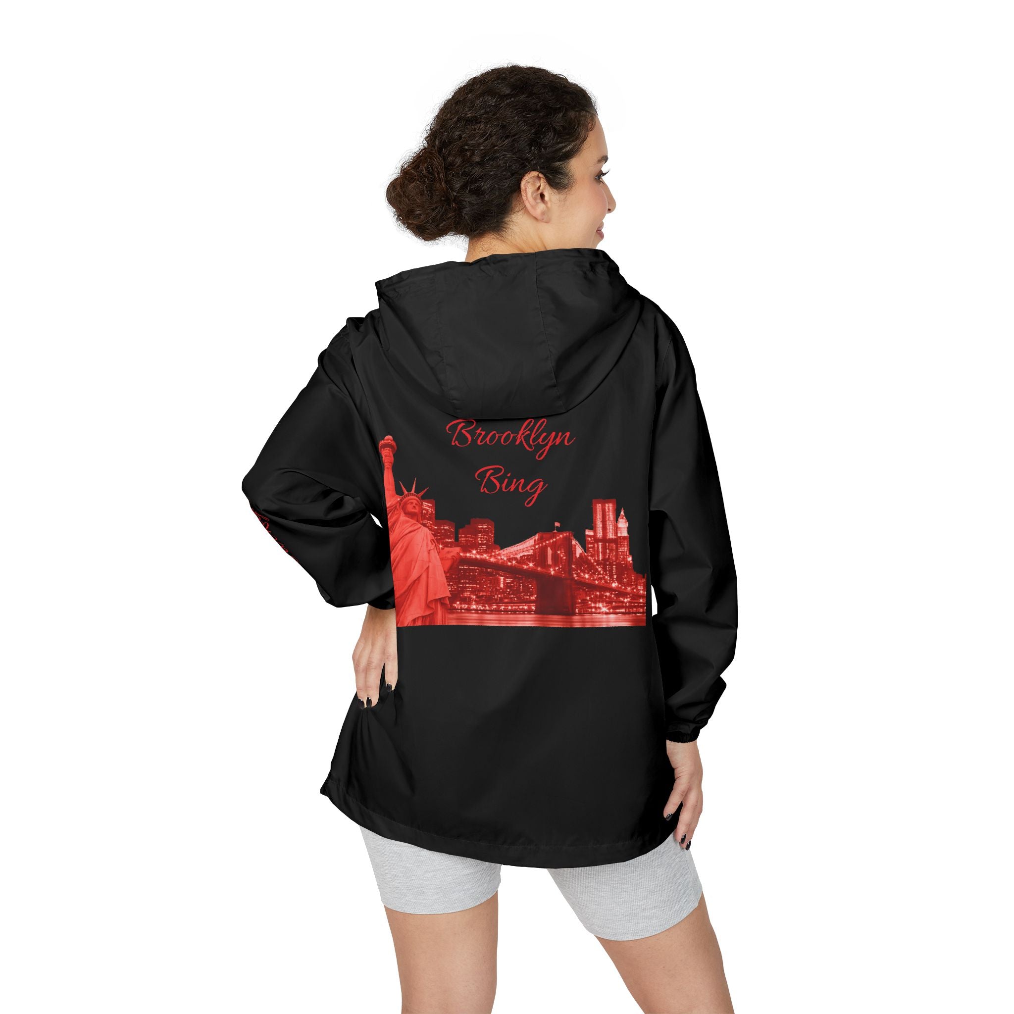 Brooklyn Skyline Zip-Up Windbreaker Jacket