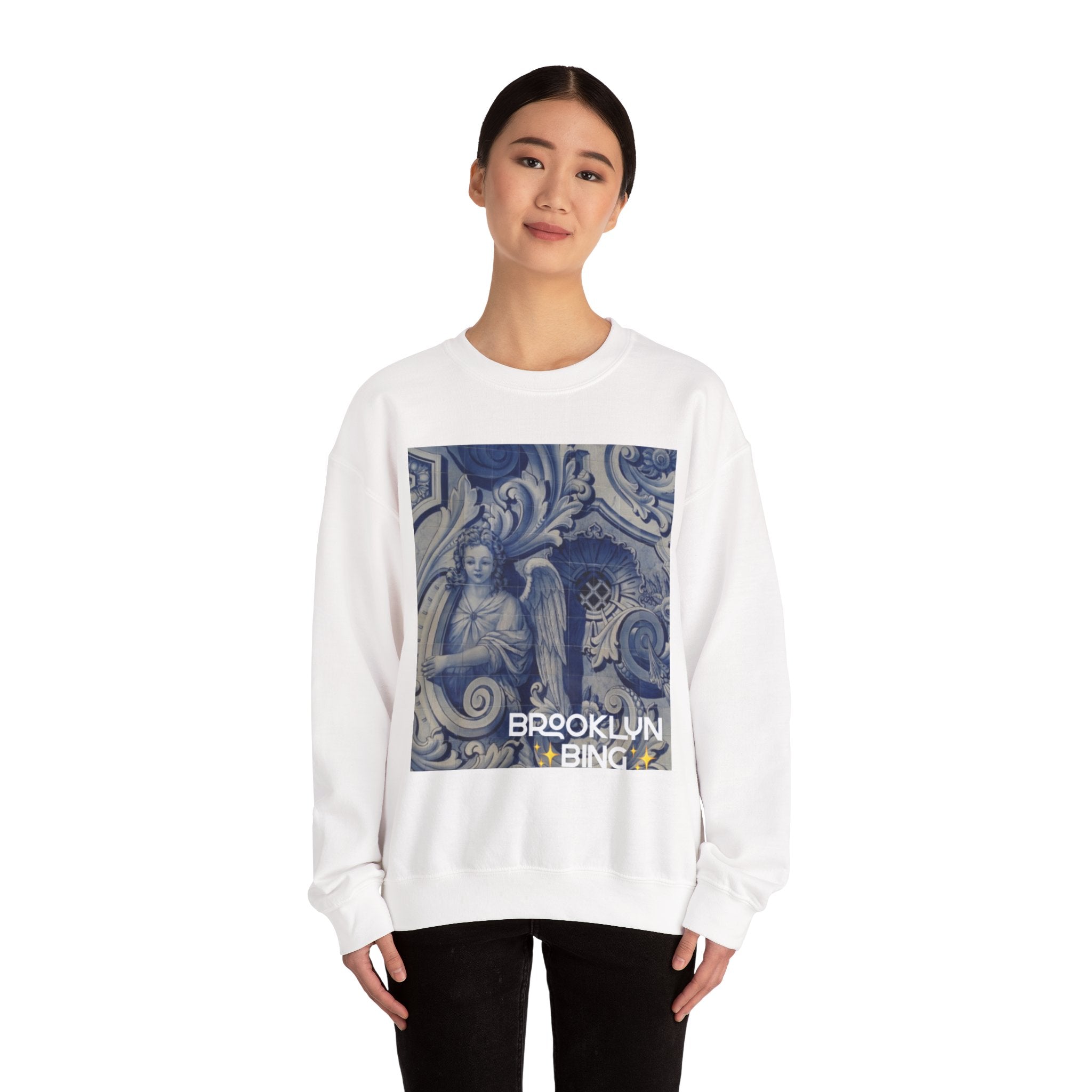 Brooklyn Bing Vintage Angel Print Crewneck