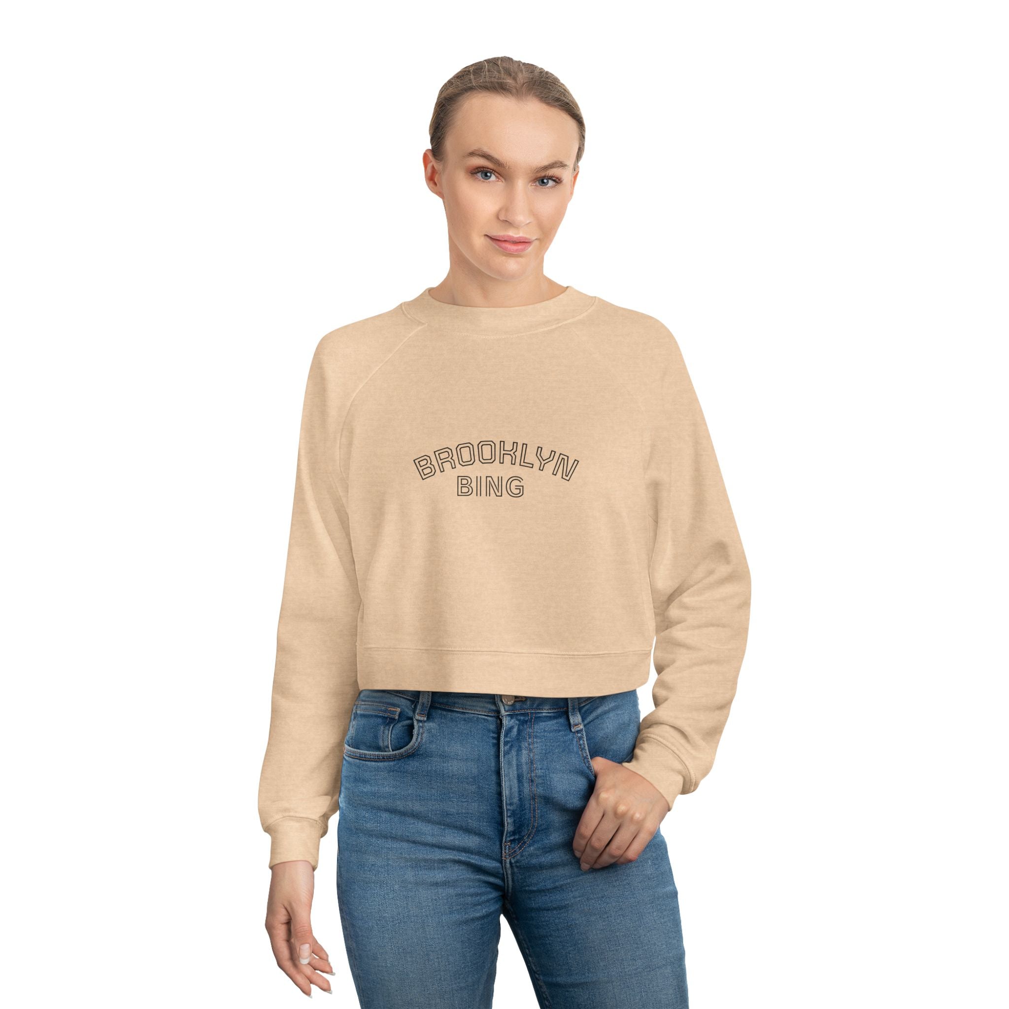 Brooklyn BING Cropped Pullover — Women's Casual Cozy Sweatshirt