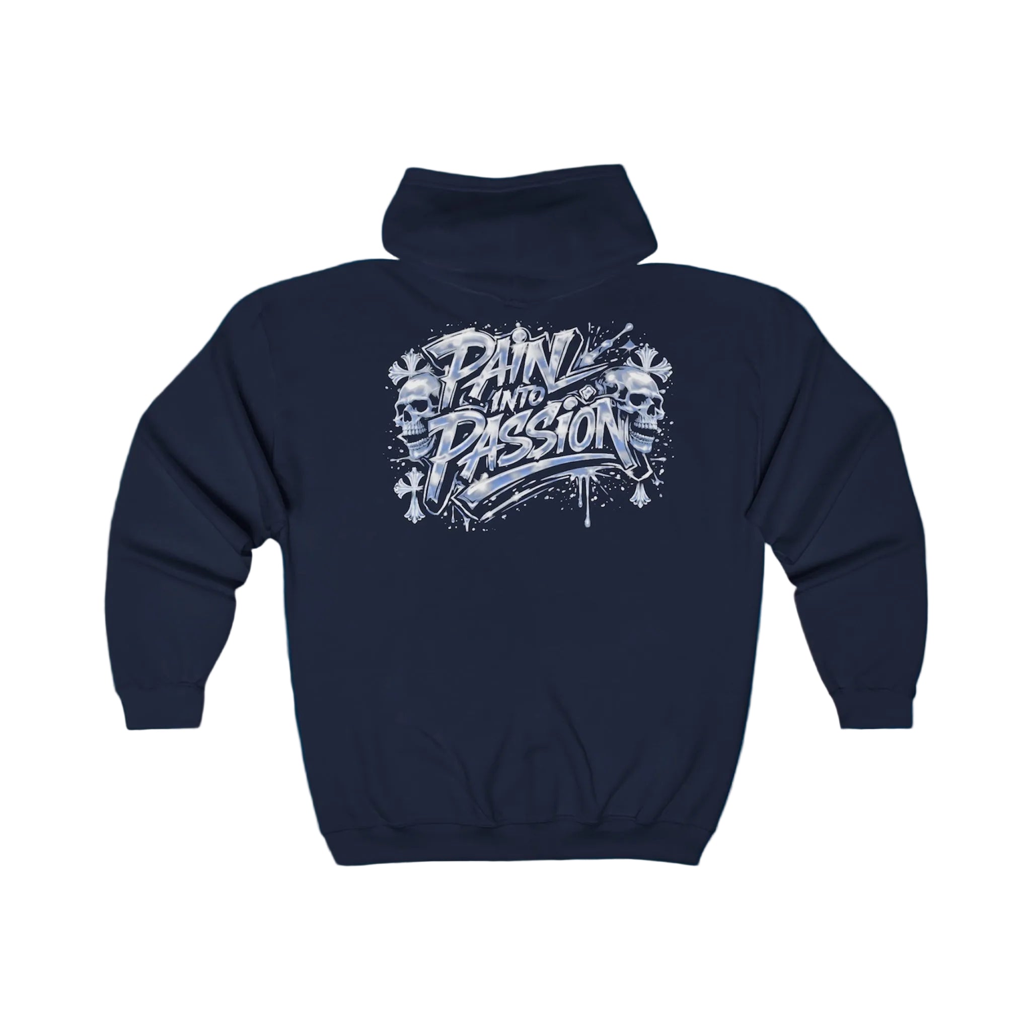 Pain Into Passion Graphic Full-Zip Hoodie
