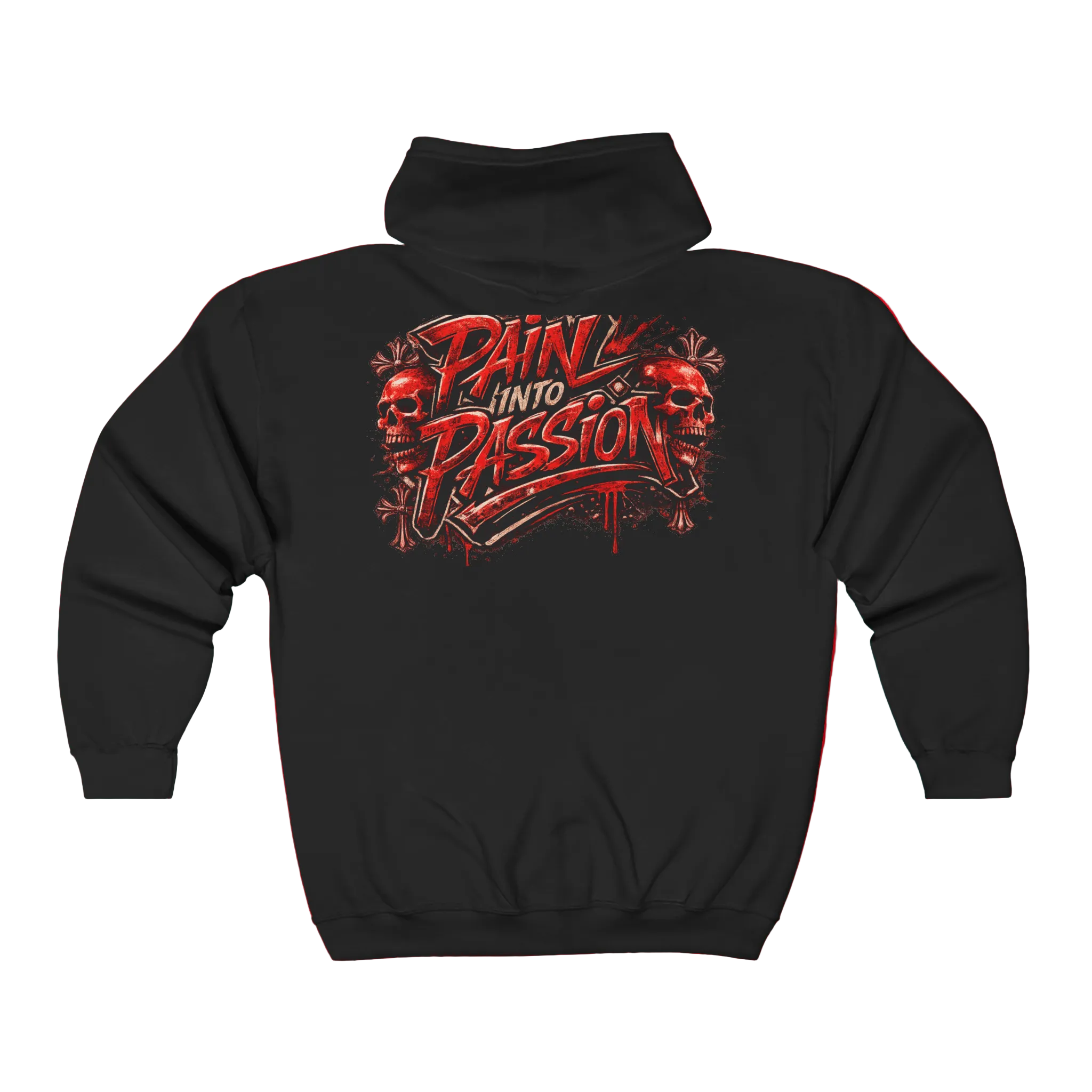 Pain Into Passion Graphic Full-Zip Hoodie