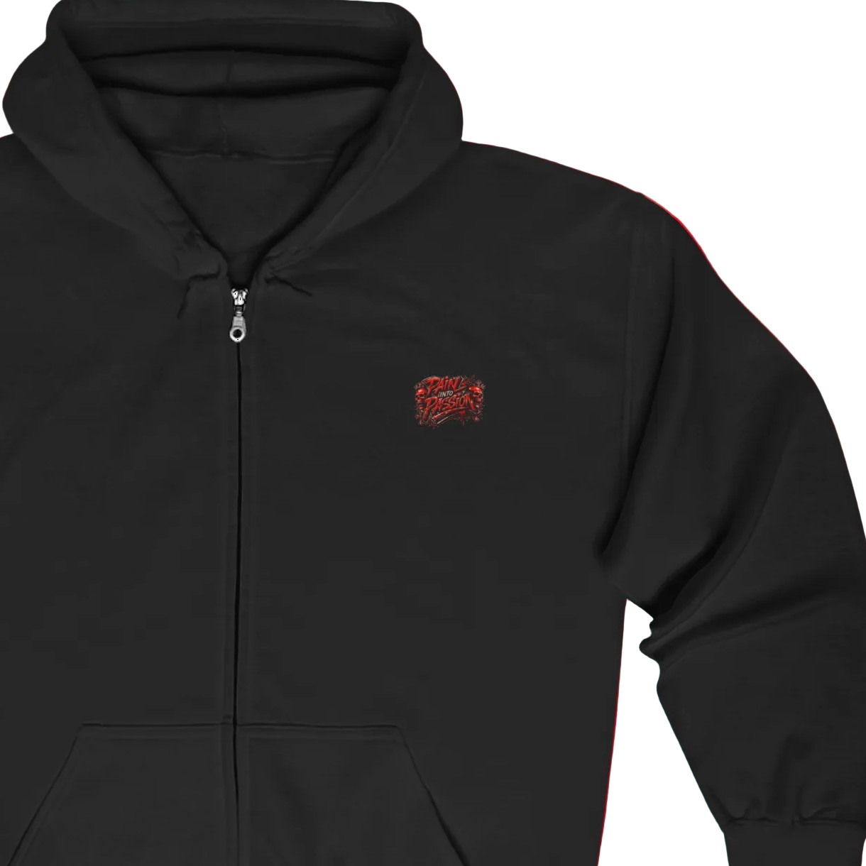 Pain Into Passion Graphic Full-Zip Hoodie