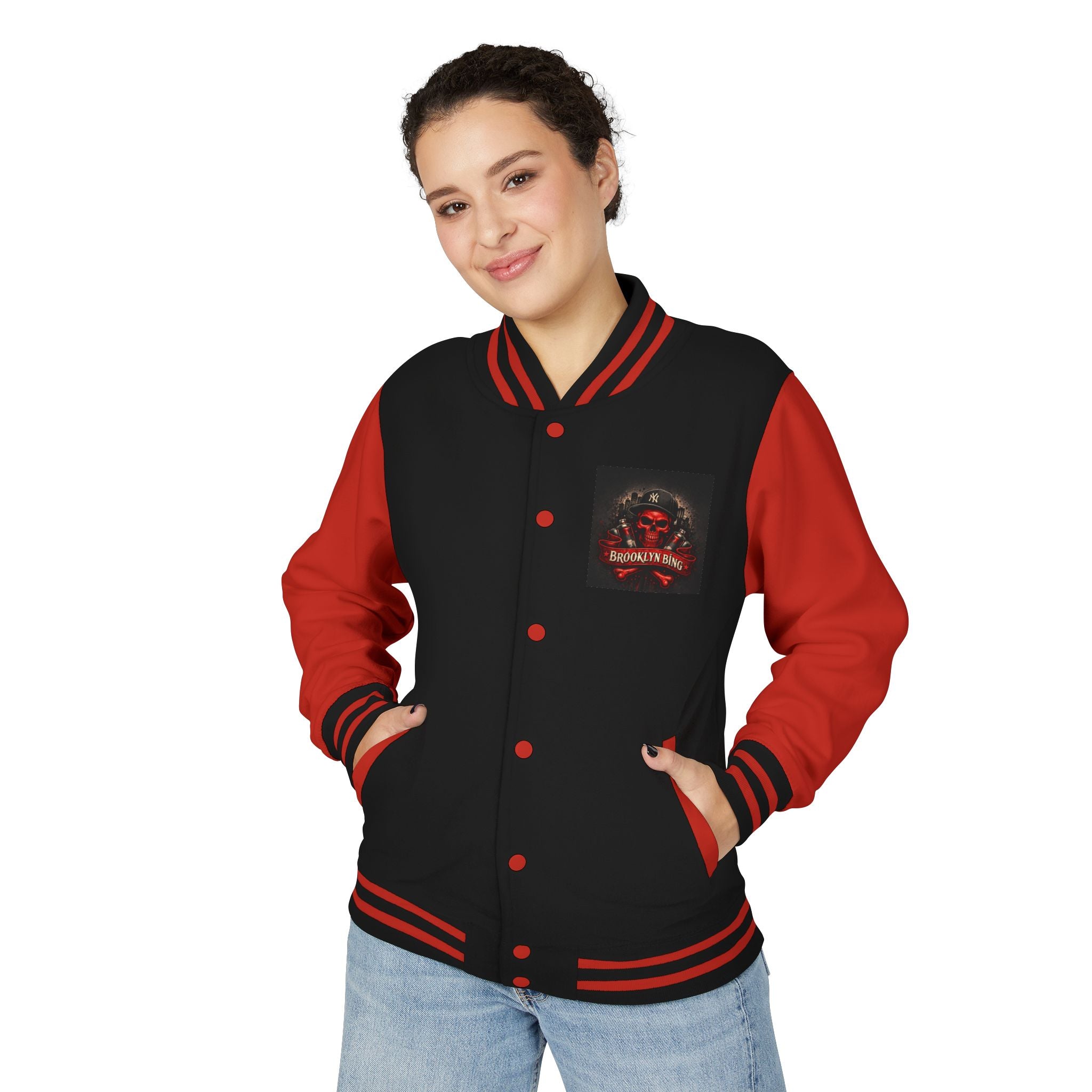 "Brooklyn Bing" Skull Varsity Jacket