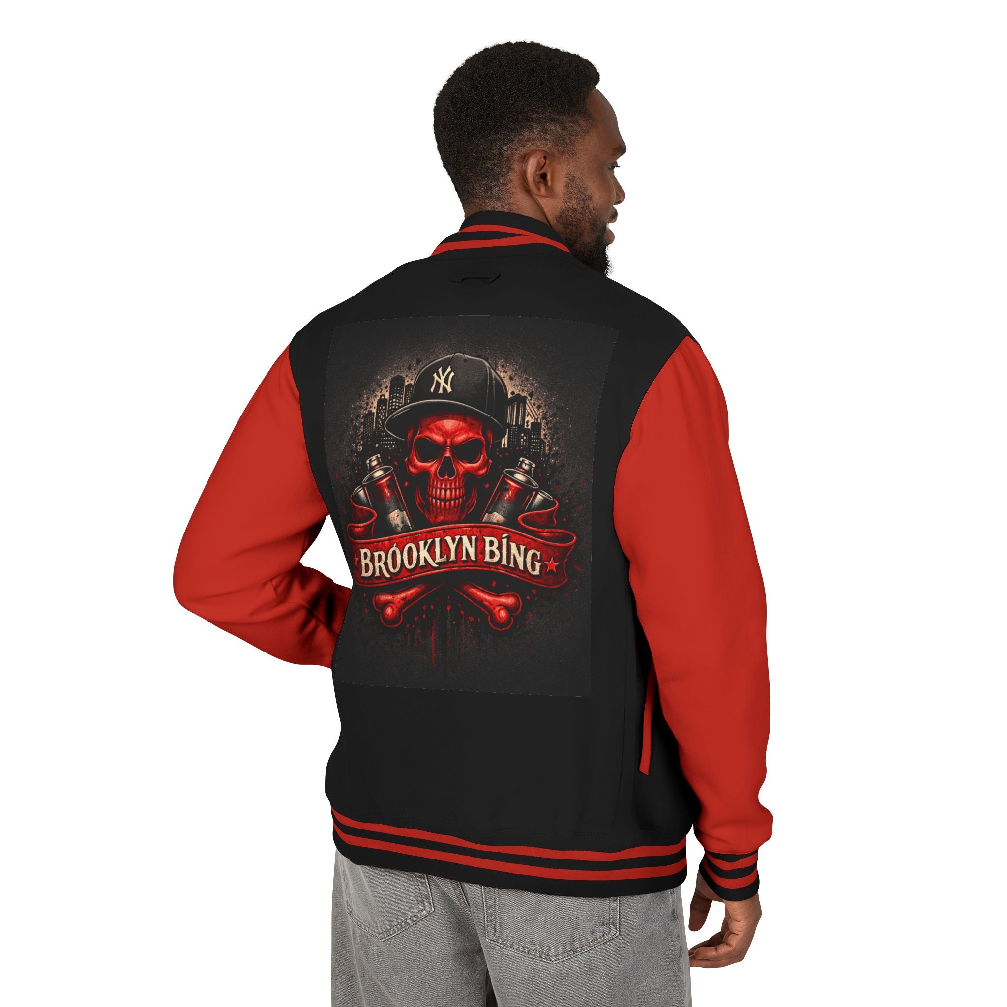 Brooklyn Bing Skull Varsity Jacket