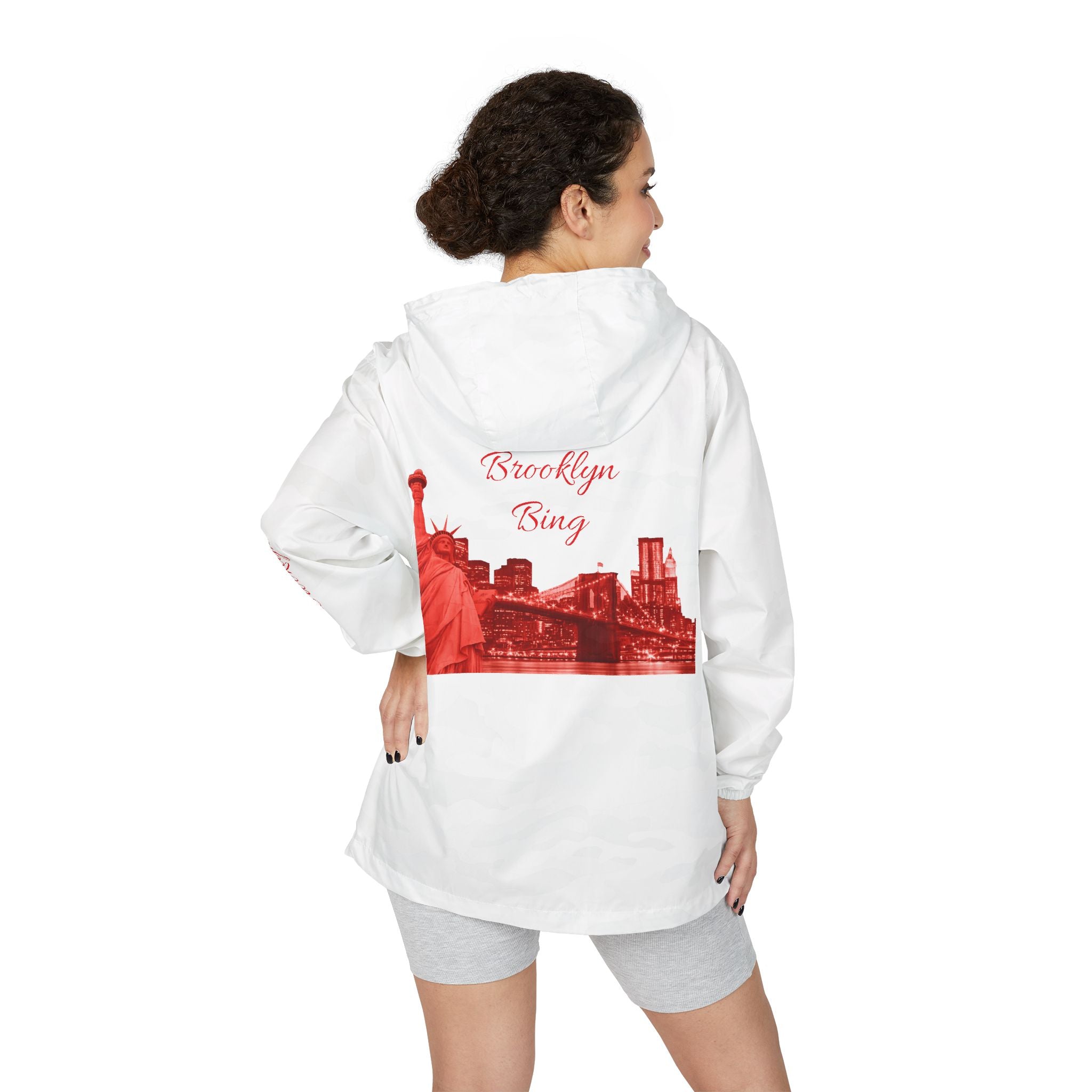 Brooklyn Skyline Zip-Up Windbreaker Jacket