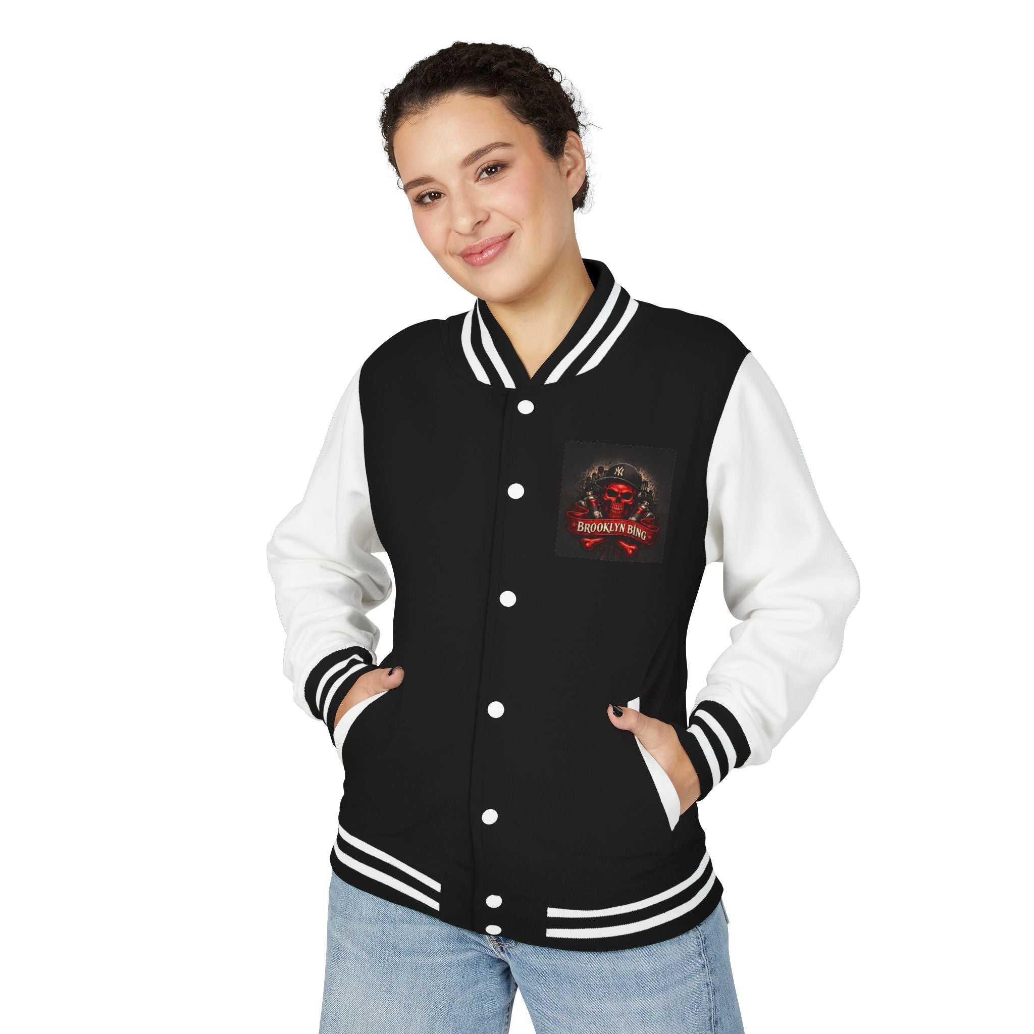 "Brooklyn Bing" Skull Varsity Jacket