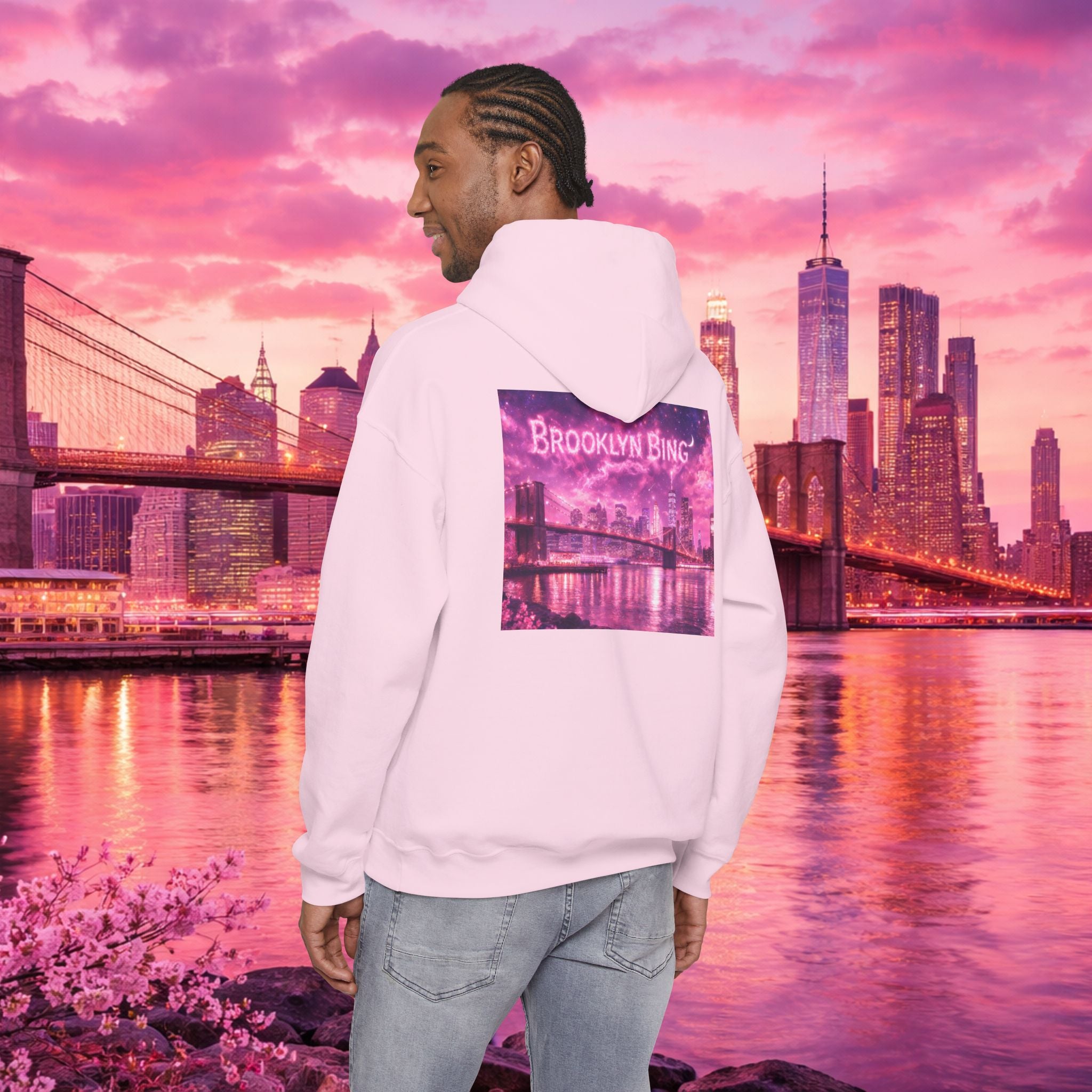 Pink Skyline Unisex Graphic Hoodie