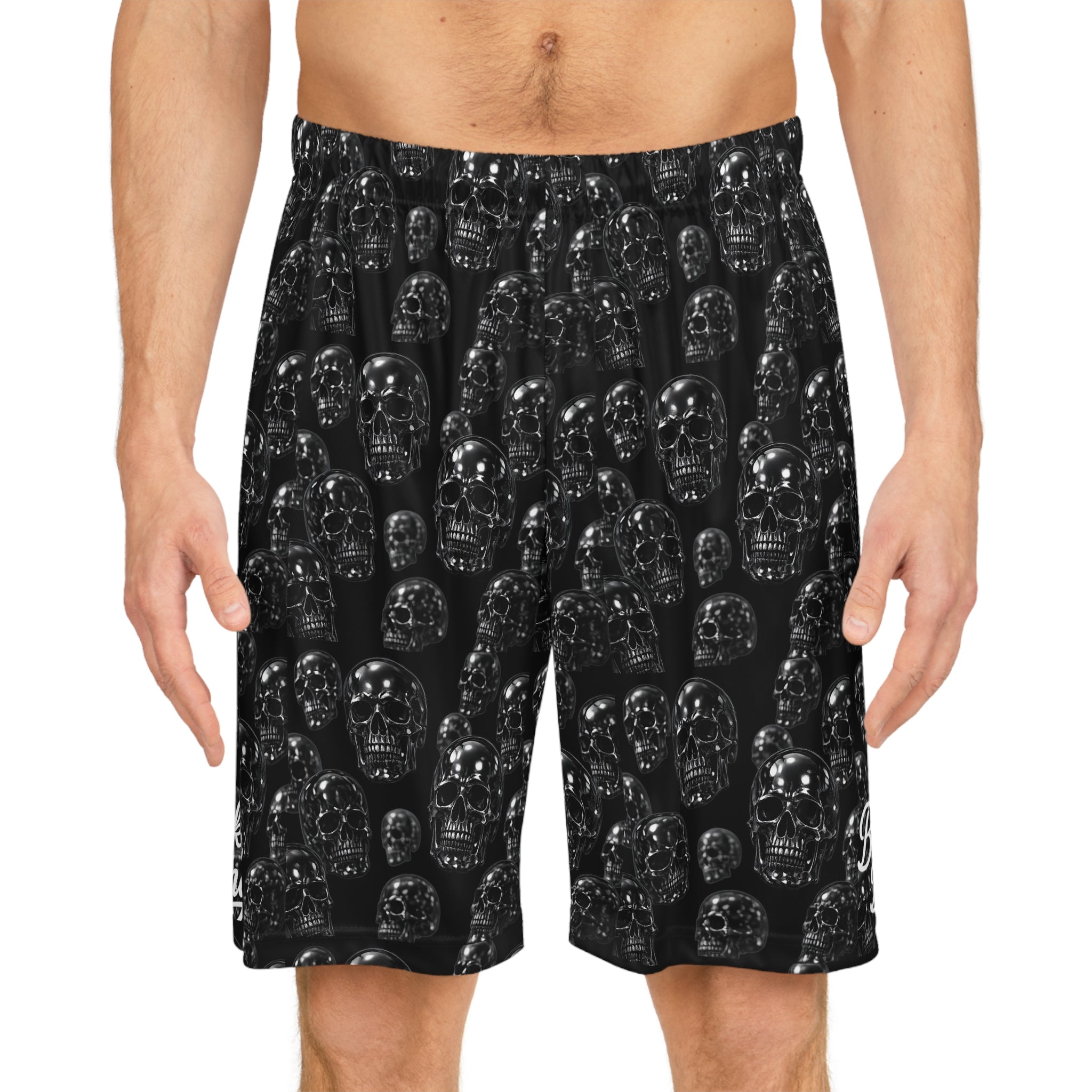 Chrome Skull Basketball Shorts