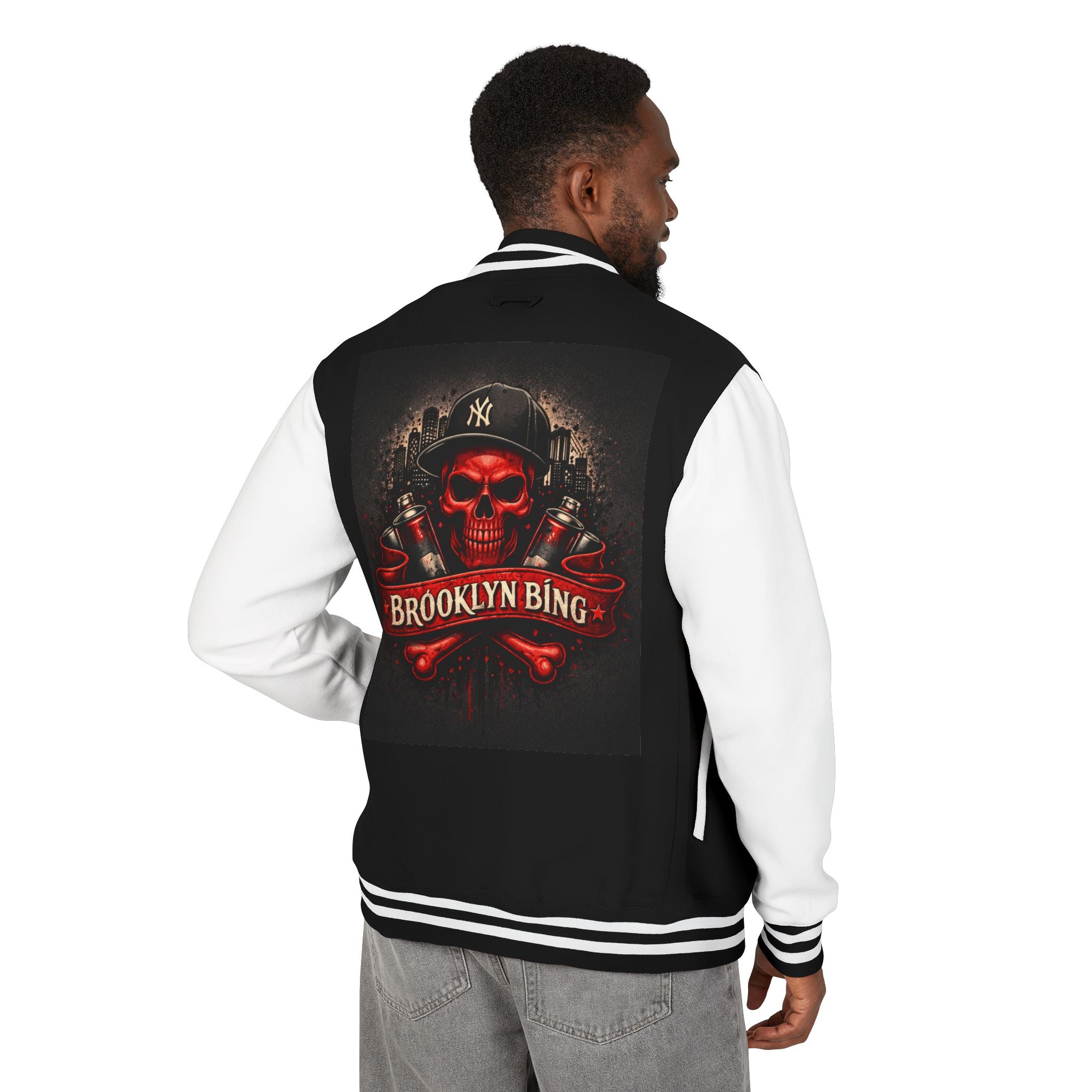 "Brooklyn Bing" Skull Varsity Jacket
