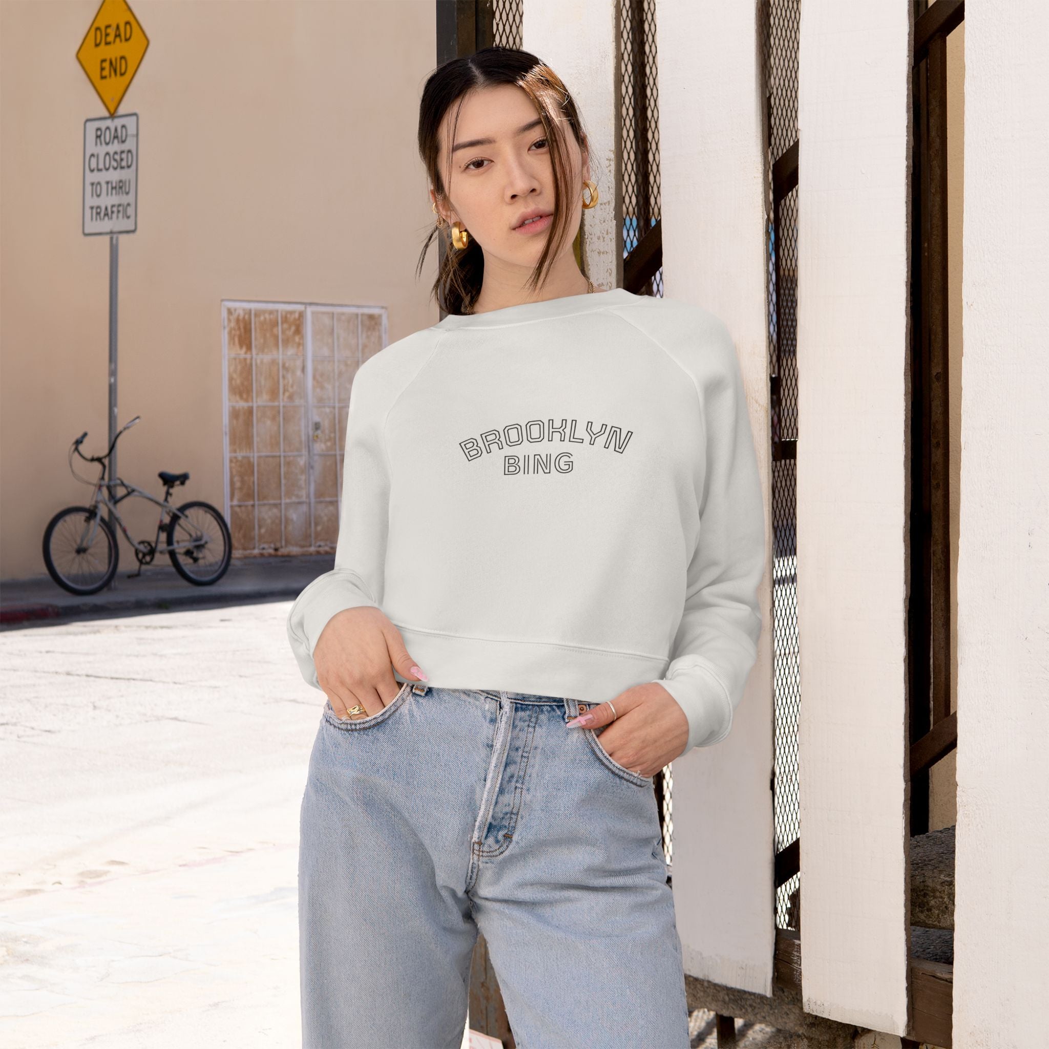 Brooklyn BING Cropped Pullover — Women's Casual Cozy Sweatshirt