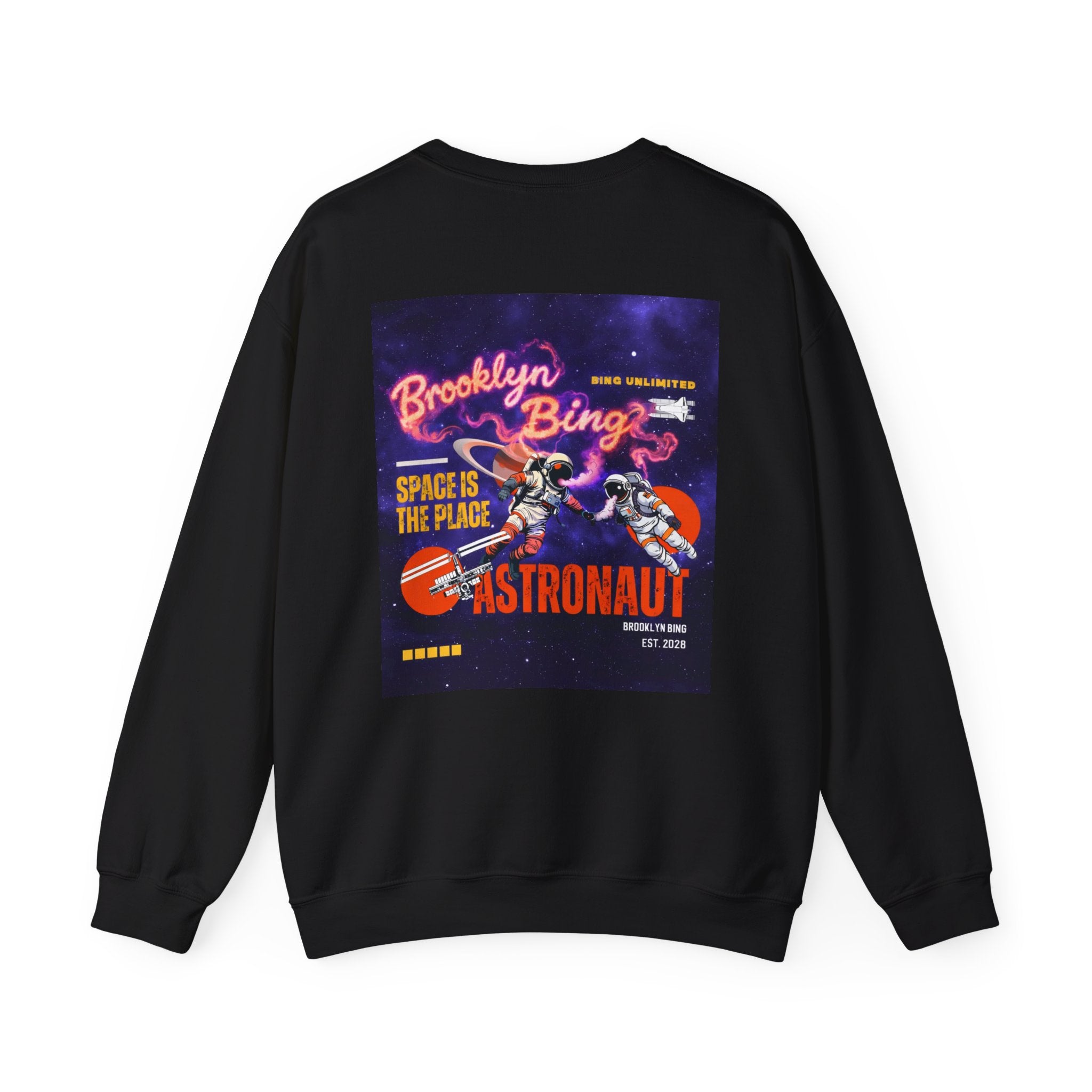 Astronaut Graphic Sweatshirt – "Brooklyn Bingo" Retro Space Crewneck